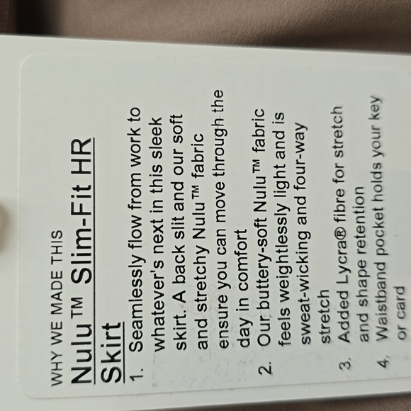 NWT Lululemon Nulu Slim-Fit High-Rise Skirt Taupetastic Size 4 - Picture 7 of 7